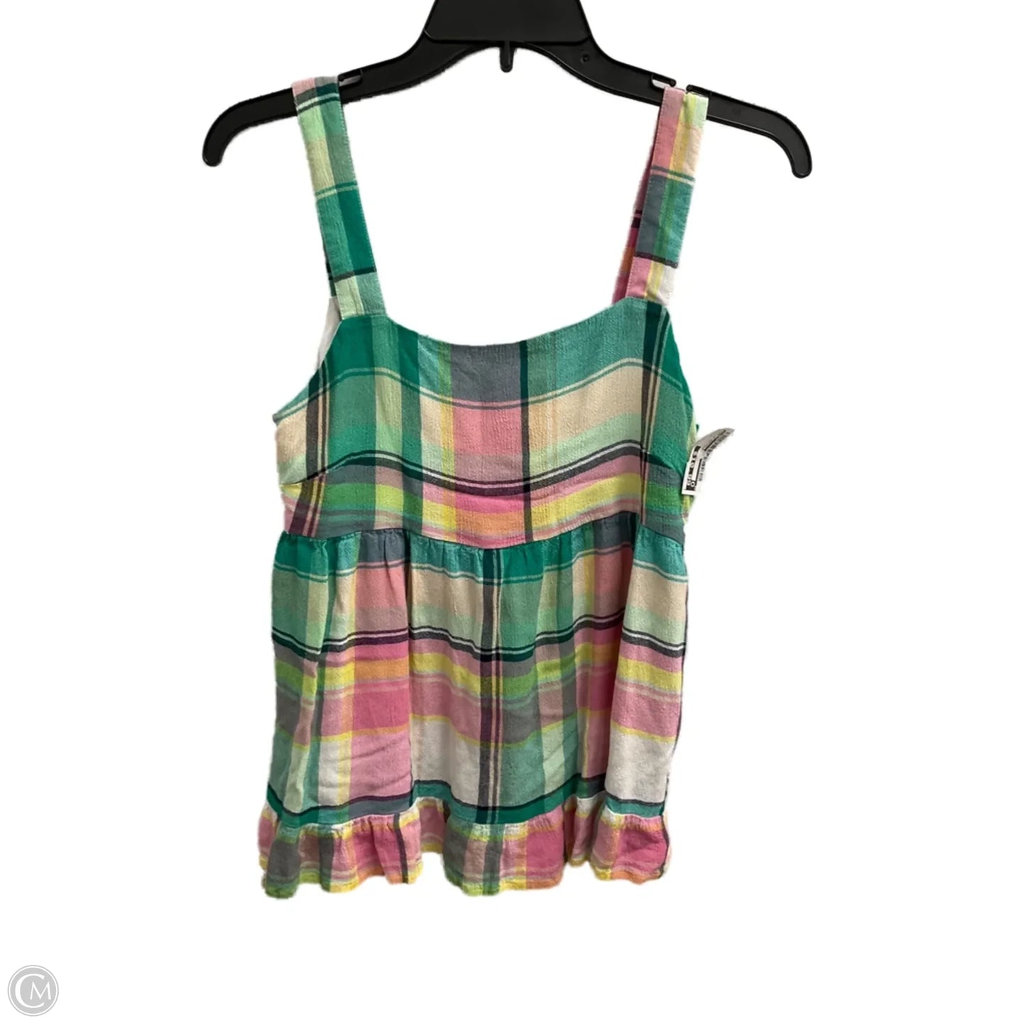 Top Sleeveless By Loft In Plaid Pattern, Size: S