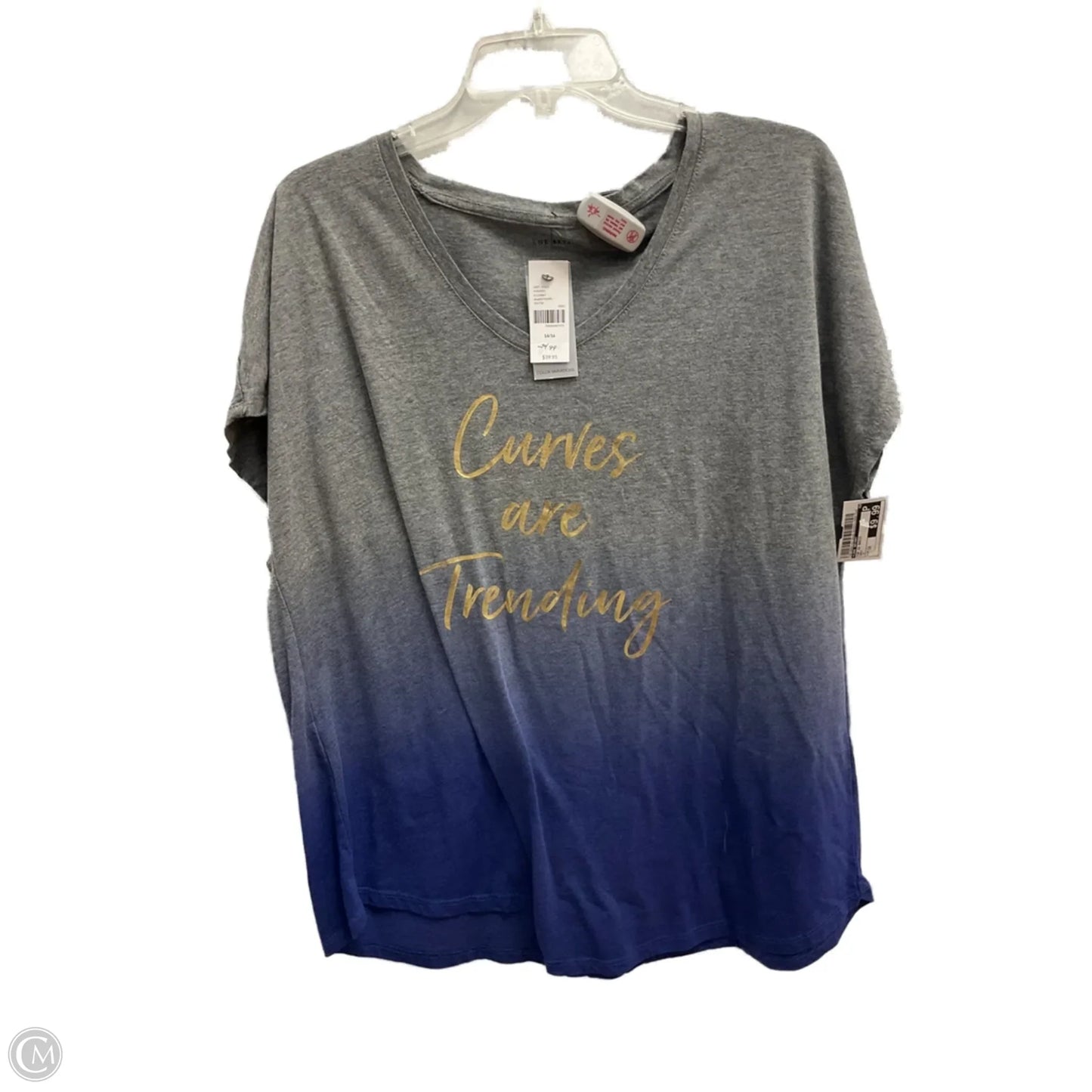 Top Short Sleeve Basic By Lane Bryant In Grey, Size: 1x