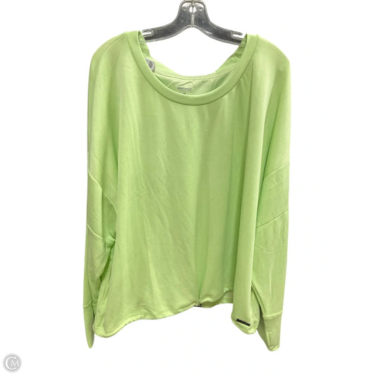 Athletic Top Long Sleeve Collar By Nine West In Green, Size: 3x