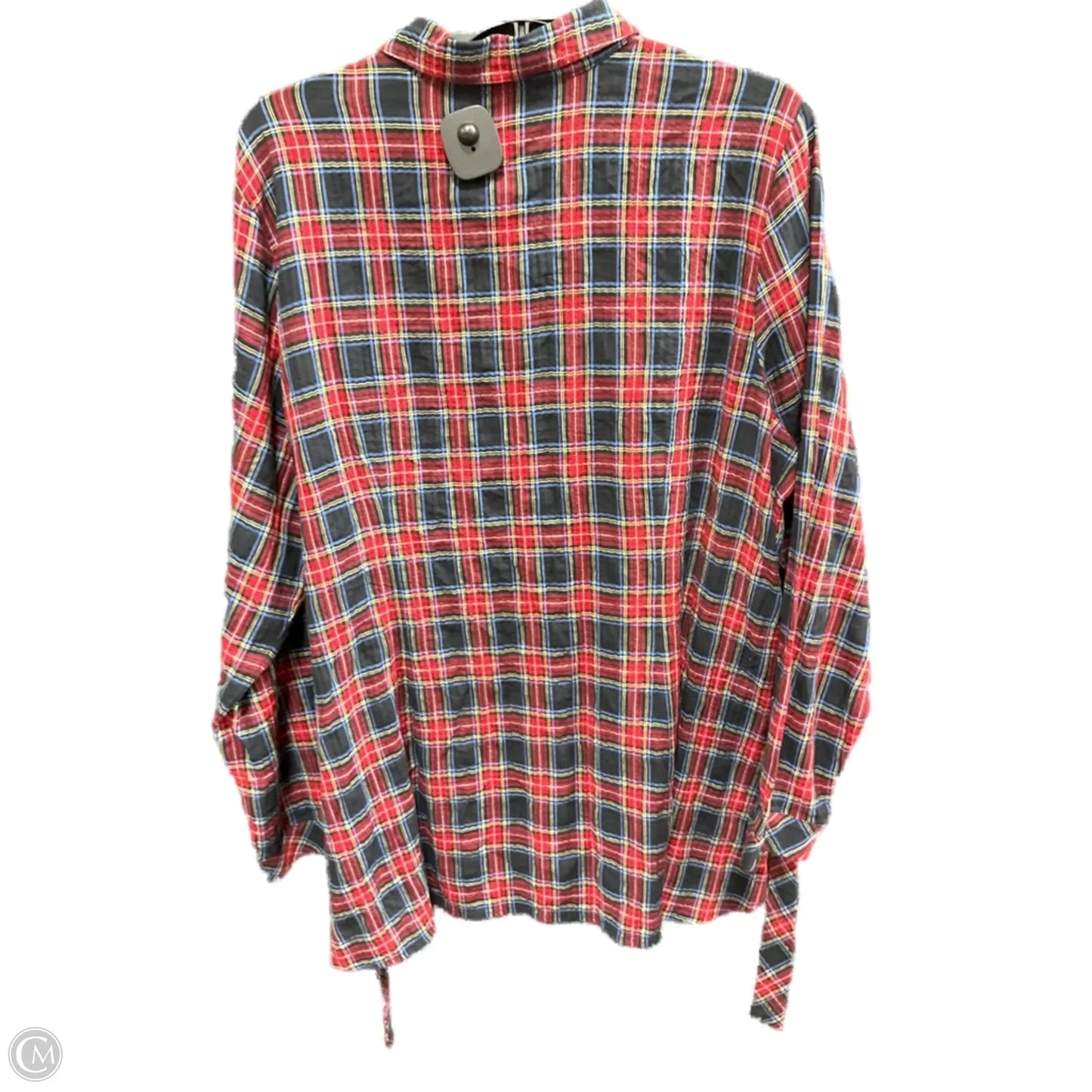 Top Long Sleeve By J. Jill In Plaid Pattern, Size: L