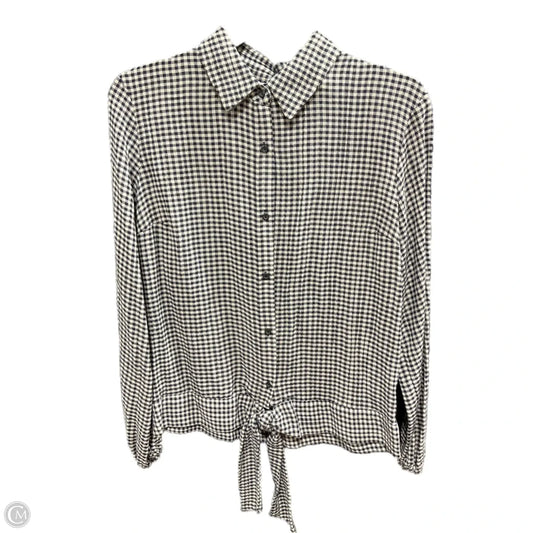 Top Long Sleeve By Lc Lauren Conrad In Plaid Pattern, Size: S