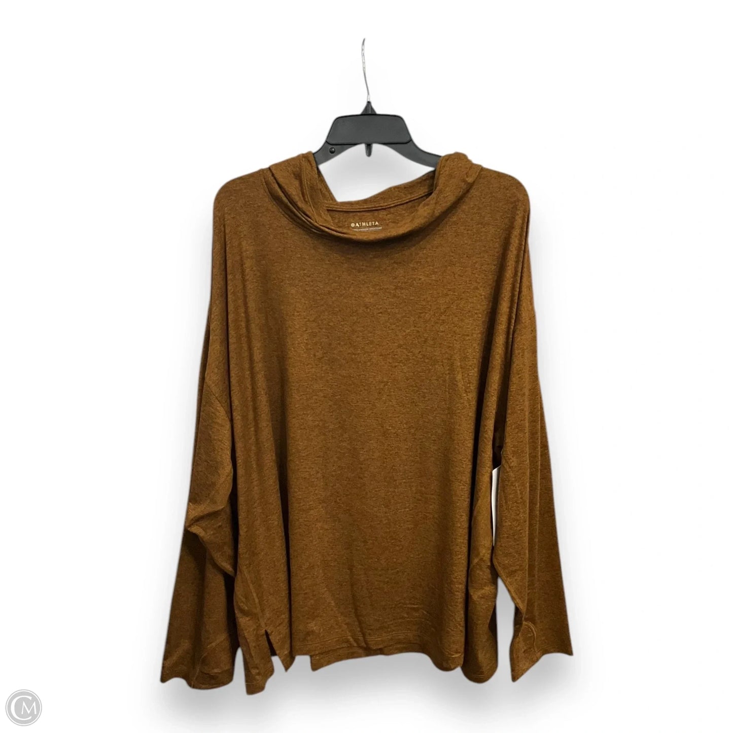 Athletic Top Long Sleeve Hoodie By Athleta In Brown, Size: 3x