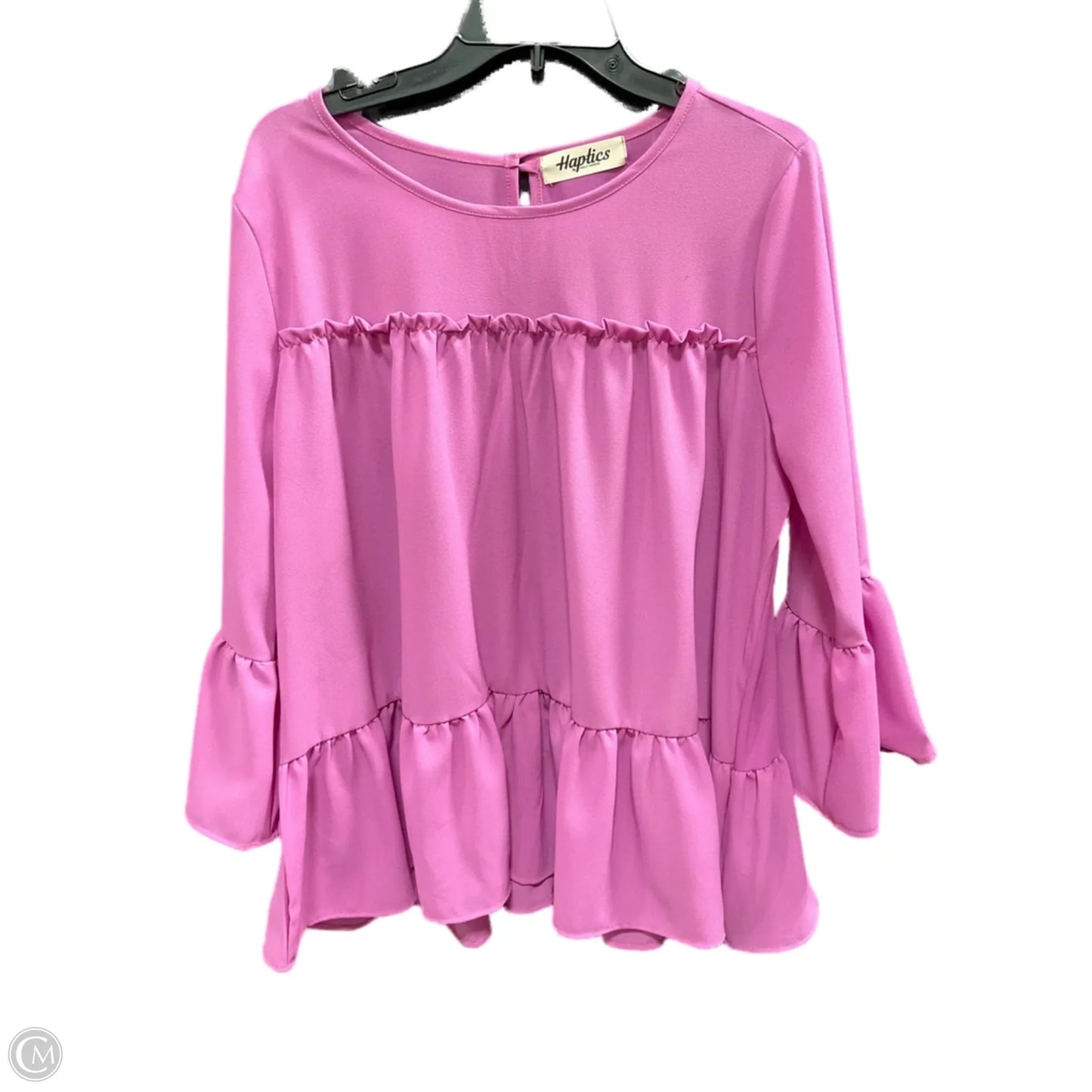 Top 3/4 Sleeve By Haptics In Purple, Size: L