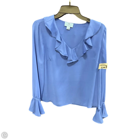 Blouse Long Sleeve By Cece In Blue, Size: S