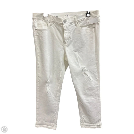 Jeans Straight By Loft In White Denim, Size: 12