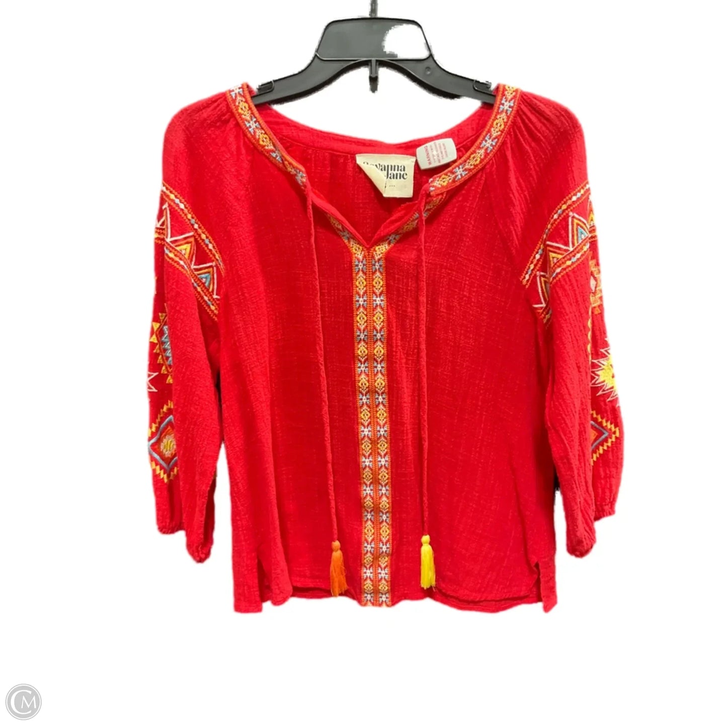 Top 3/4 Sleeve By Savanna Jane In Red, Size: S
