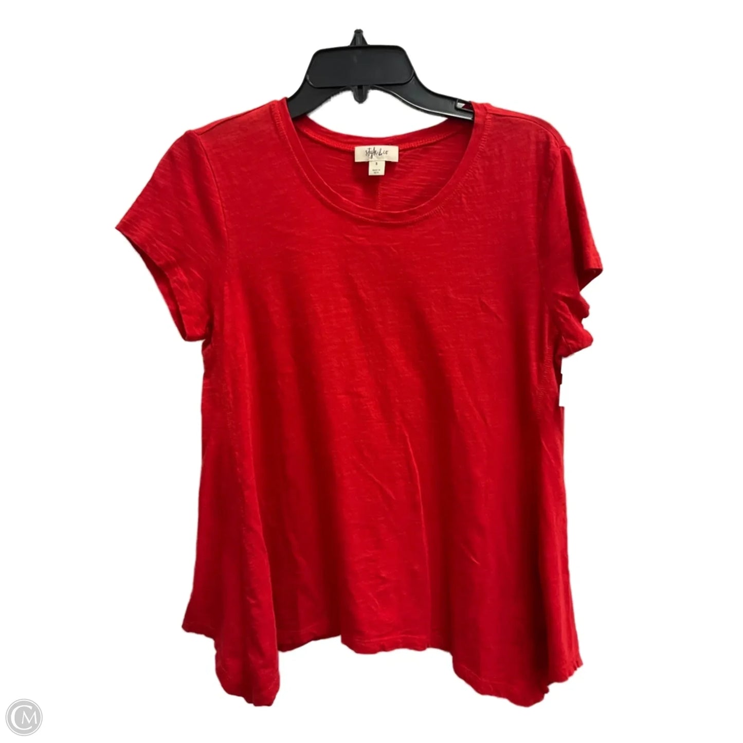 Top Short Sleeve Basic By Style And Company In Red, Size: S
