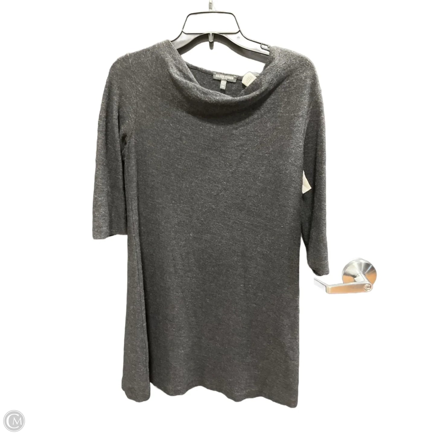 Top 3/4 Sleeve By Eileen Fisher In Grey, Size: Petite   S