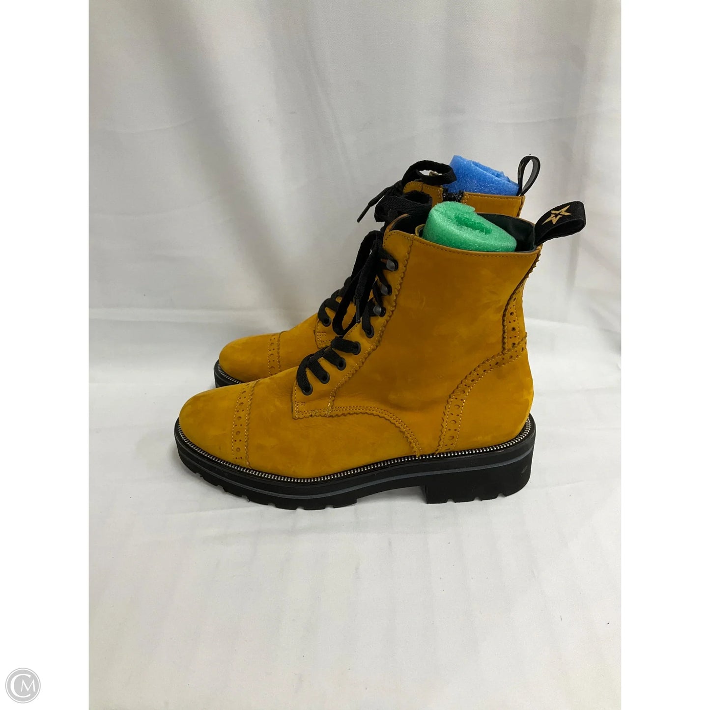 Boots Combat By Paul Green In Yellow, Size: 6