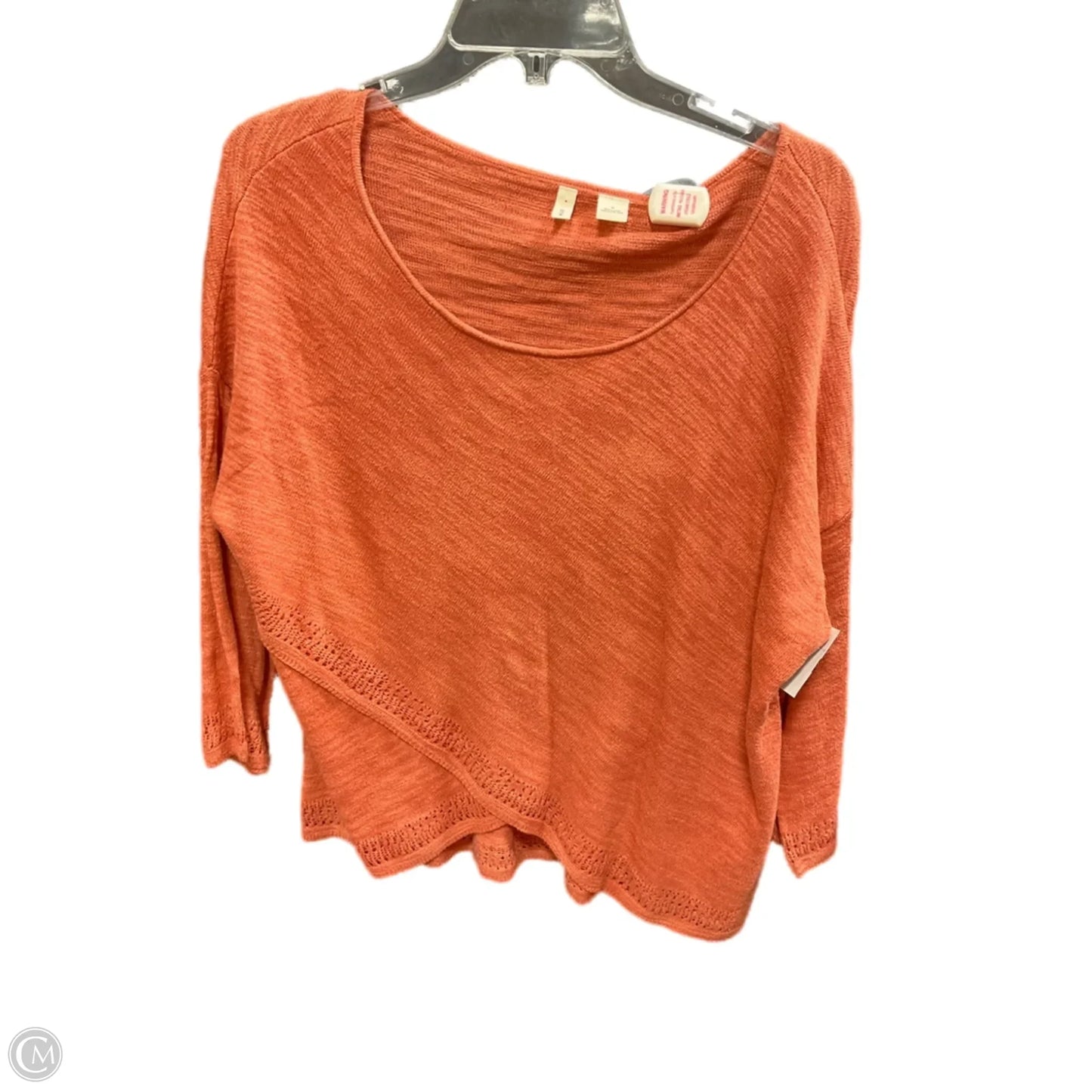 Top 3/4 Sleeve By Moth In Orange, Size: M