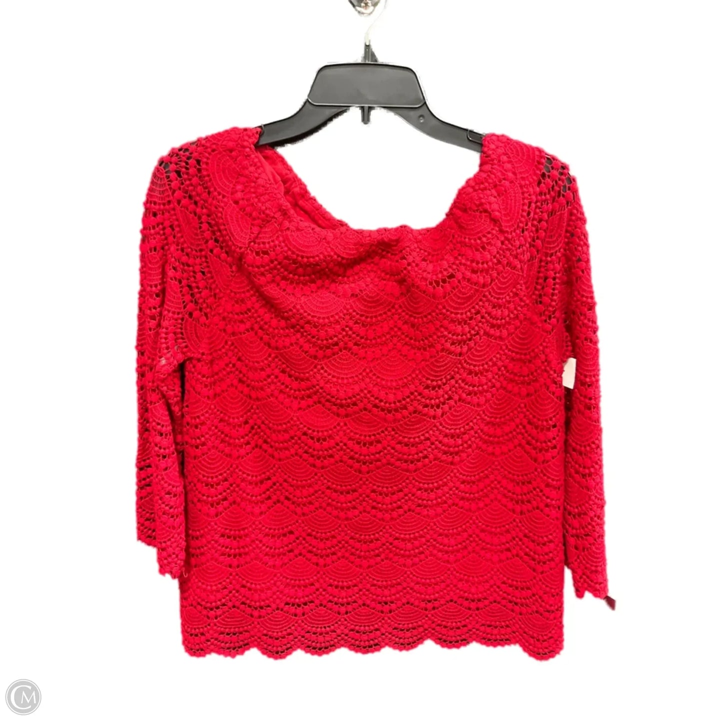 Top Long Sleeve By Talbots In Red, Size: S