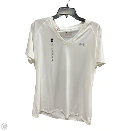 Athletic Top Short Sleeve By Under Armour In White, Size: Xl