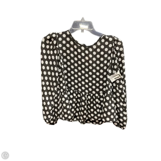 Top Long Sleeve By Express In Polkadot Pattern, Size: Xs