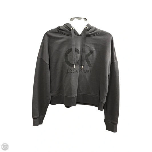 Athletic Top Long Sleeve Hoodie By Calvin Klein Performance In Black, Size: L
