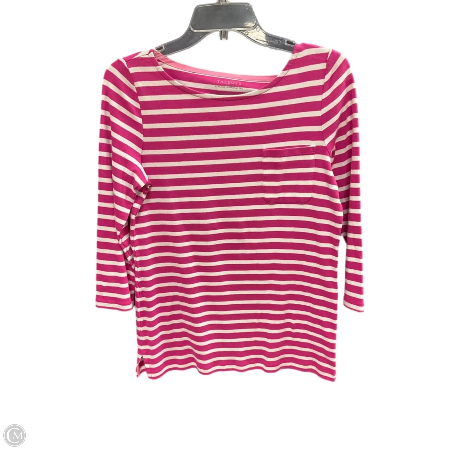 Top 3/4 Sleeve By Talbots In Striped Pattern, Size: M