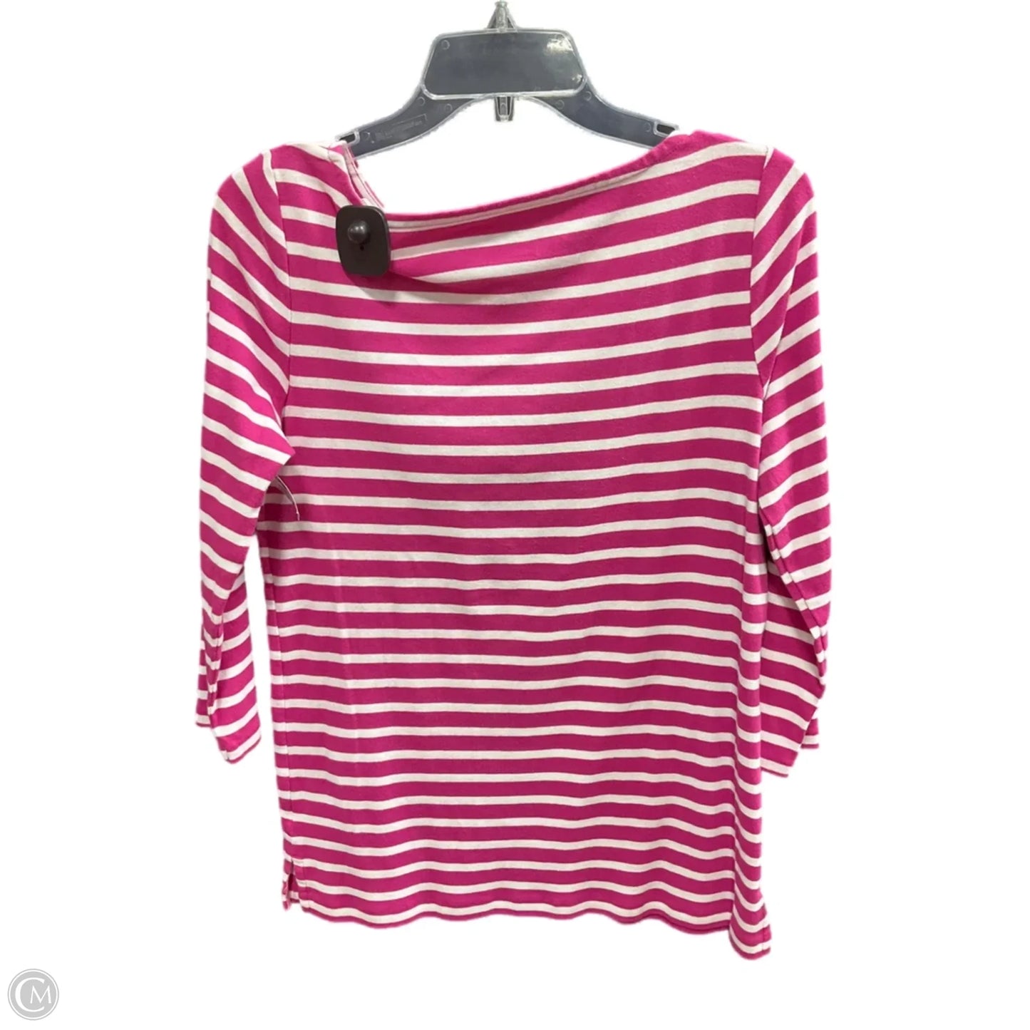 Top 3/4 Sleeve By Talbots In Striped Pattern, Size: M