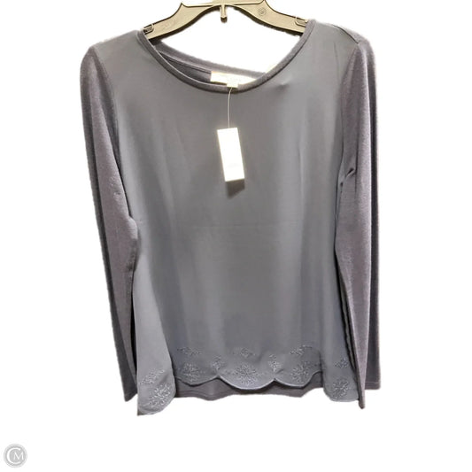 Top Long Sleeve Basic By Loft In Blue, Size: S