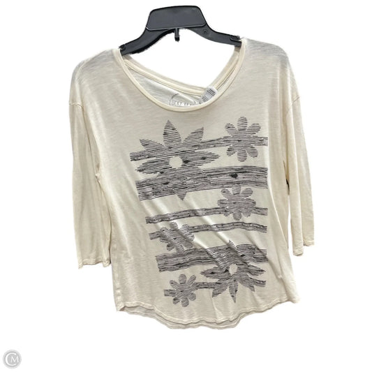 Top 3/4 Sleeve By Lucky Brand In Cream, Size: S