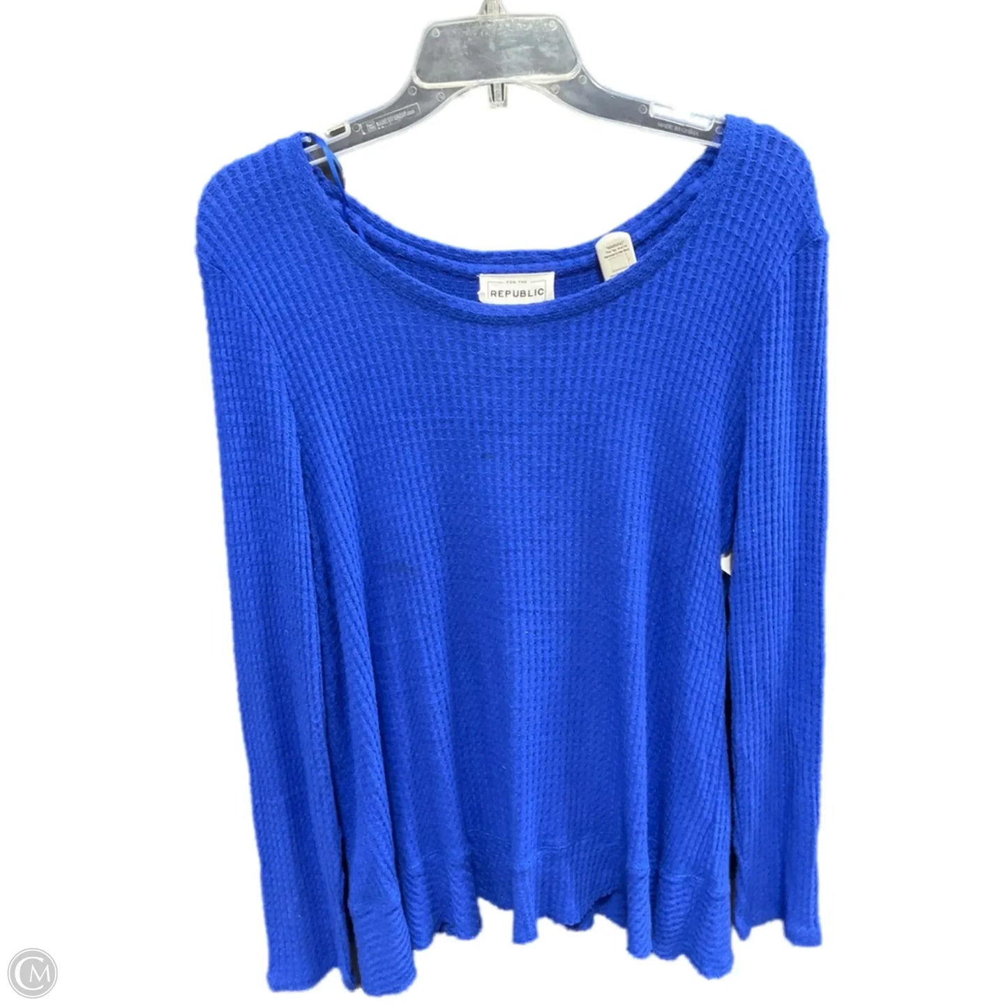 Top Long Sleeve By For The Republic In Blue, Size: M