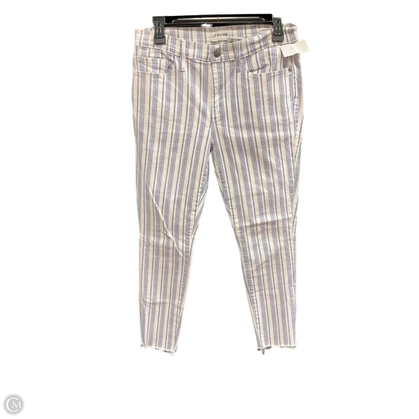 Jeans Skinny By Frame In Striped Pattern, Size: 6