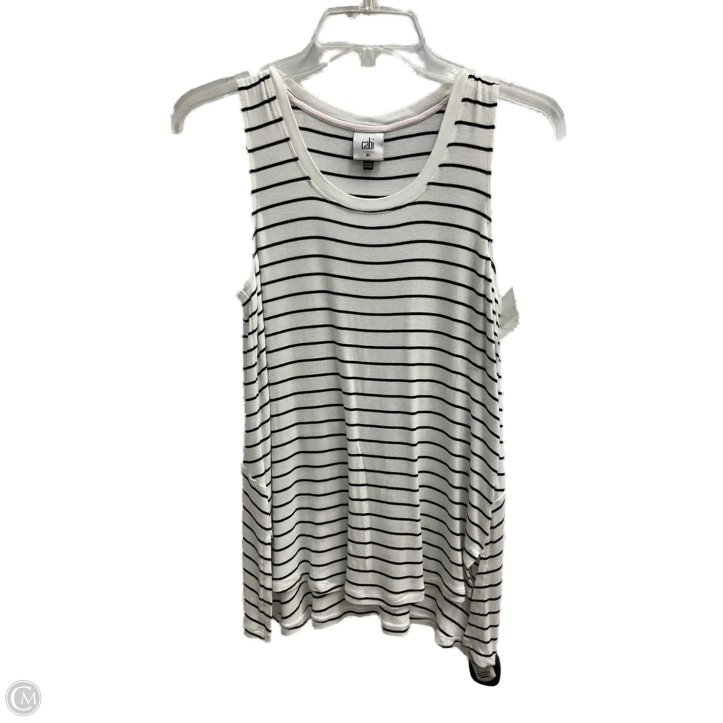 Top Sleeveless Basic By Cabi In Striped Pattern, Size: Xs