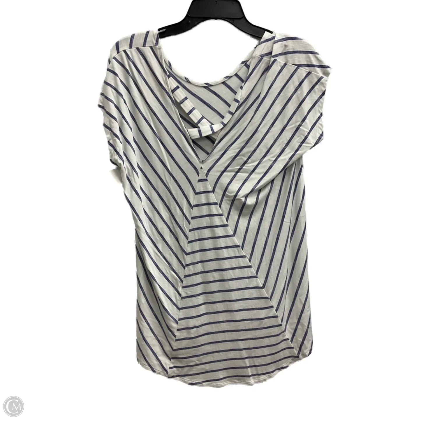 Top Short Sleeve By Chicos In Striped Pattern, Size: S
