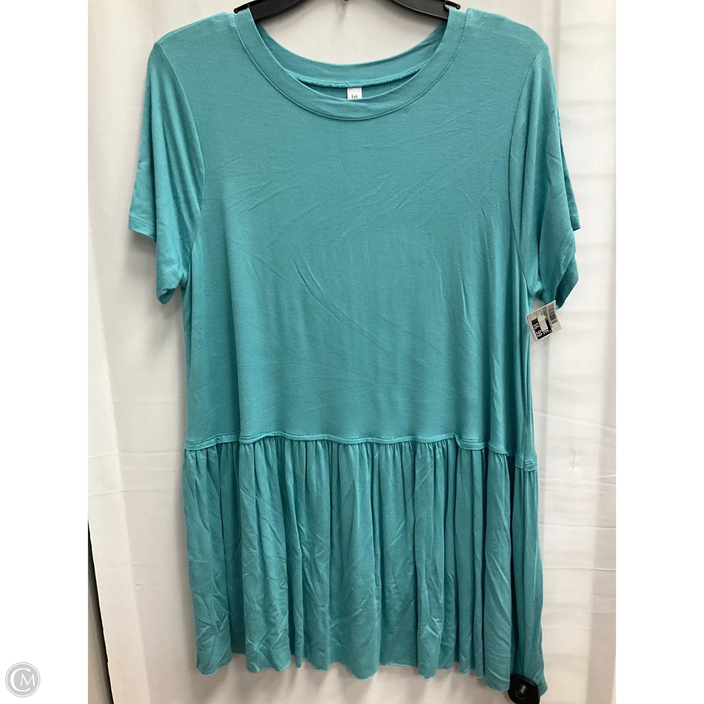 Top Short Sleeve Basic By Zenana Outfitters In Blue, Size: L