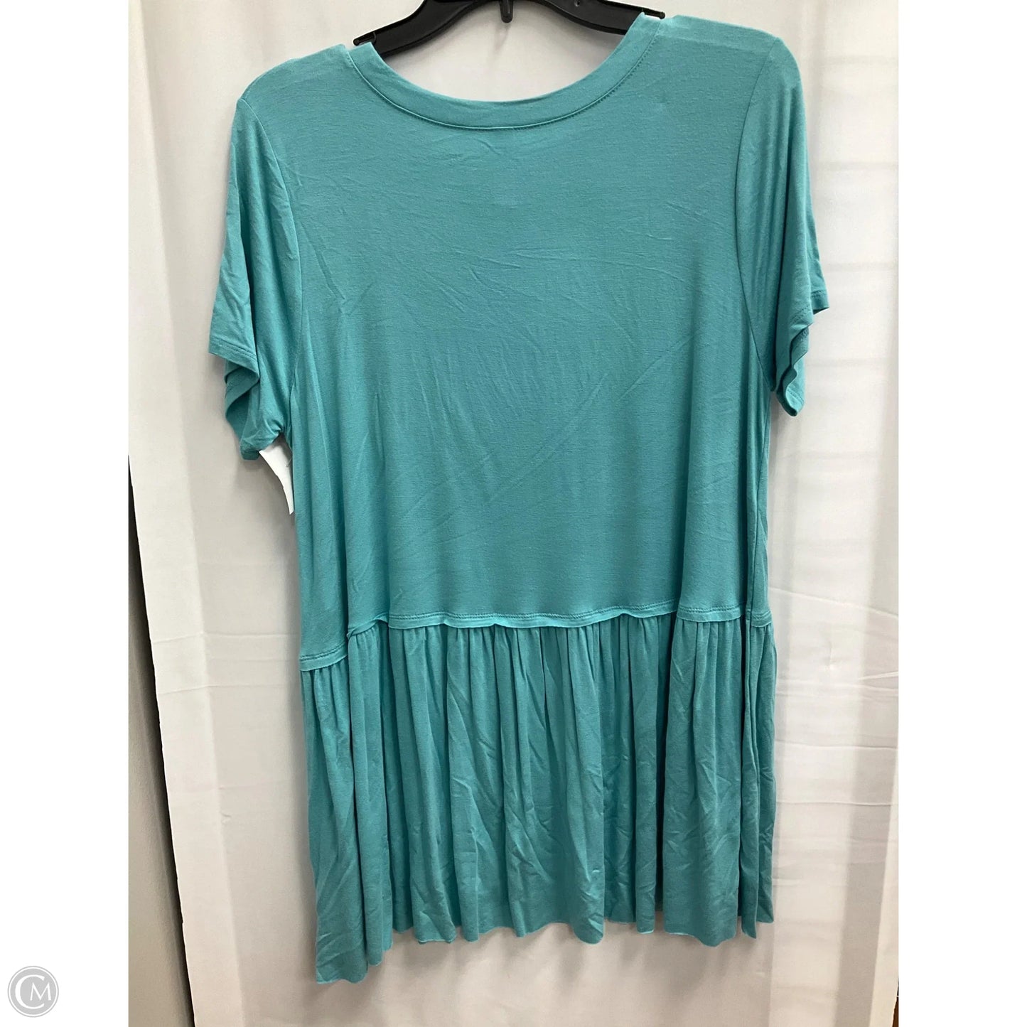 Top Short Sleeve Basic By Zenana Outfitters In Blue, Size: L