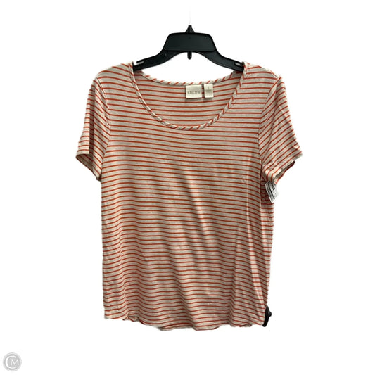 Top Short Sleeve By Chicos In Striped Pattern, Size: S