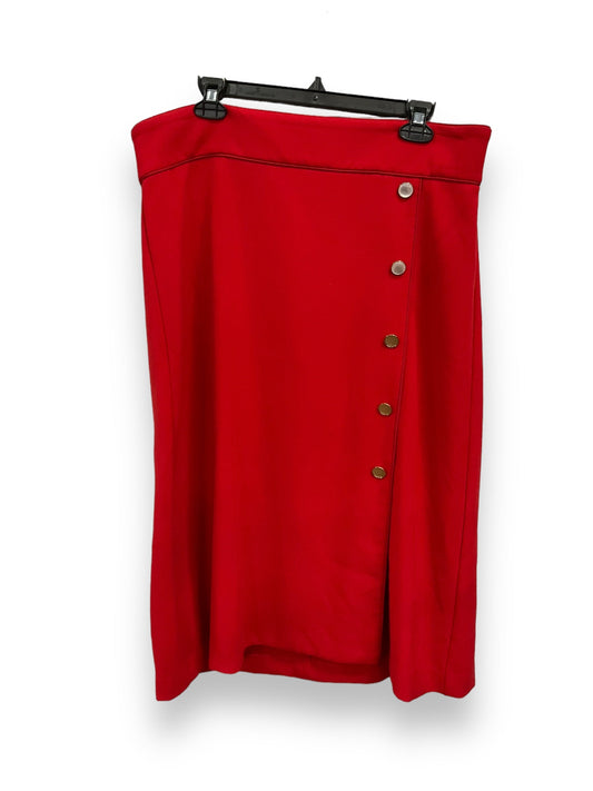 Red Skirt Midi Ann Taylor, Size L