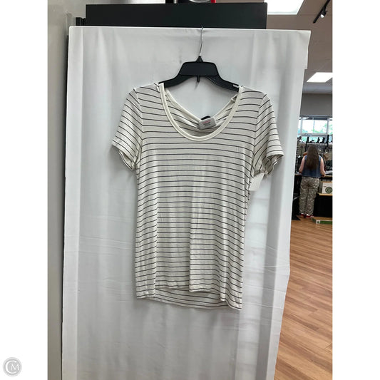 Top Short Sleeve Basic By A New Day In Striped Pattern, Size: Xs