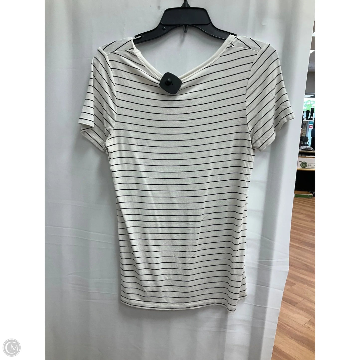 Top Short Sleeve Basic By A New Day In Striped Pattern, Size: Xs