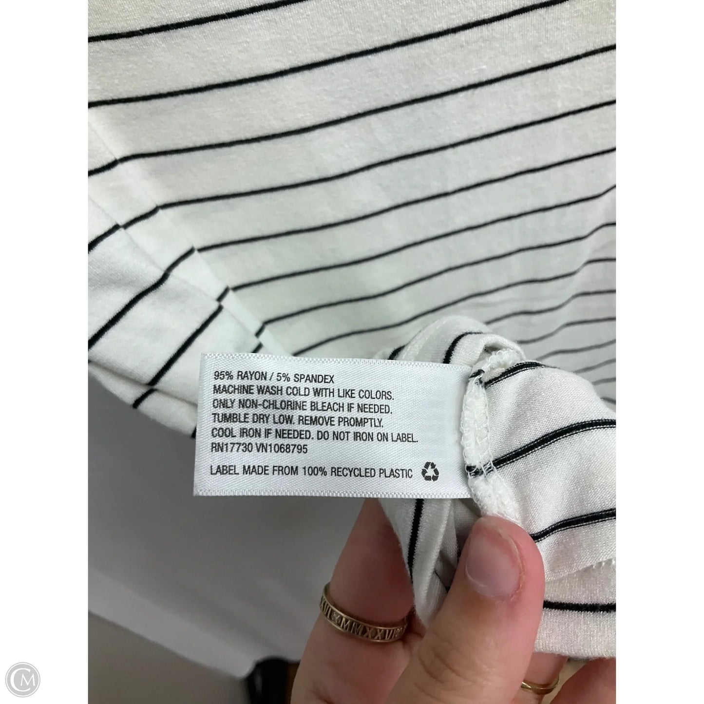 Top Short Sleeve Basic By A New Day In Striped Pattern, Size: Xs