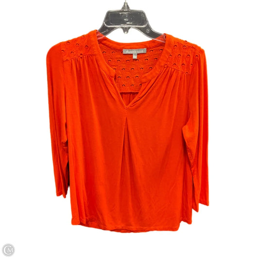 Top 3/4 Sleeve By Daniel Rainn In Orange, Size: S