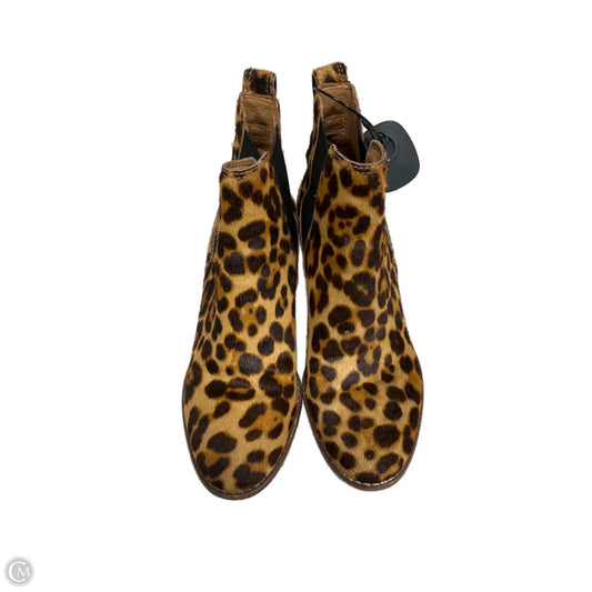 Boots Ankle Heels By Madewell In Animal Print, Size: 6.5