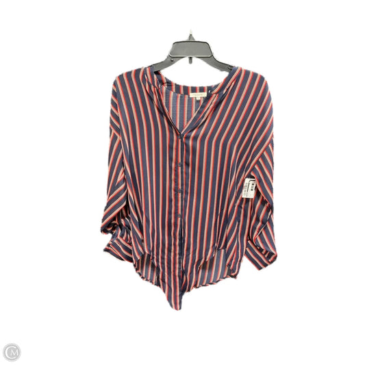 Top Long Sleeve By Pleione In Striped Pattern, Size: S