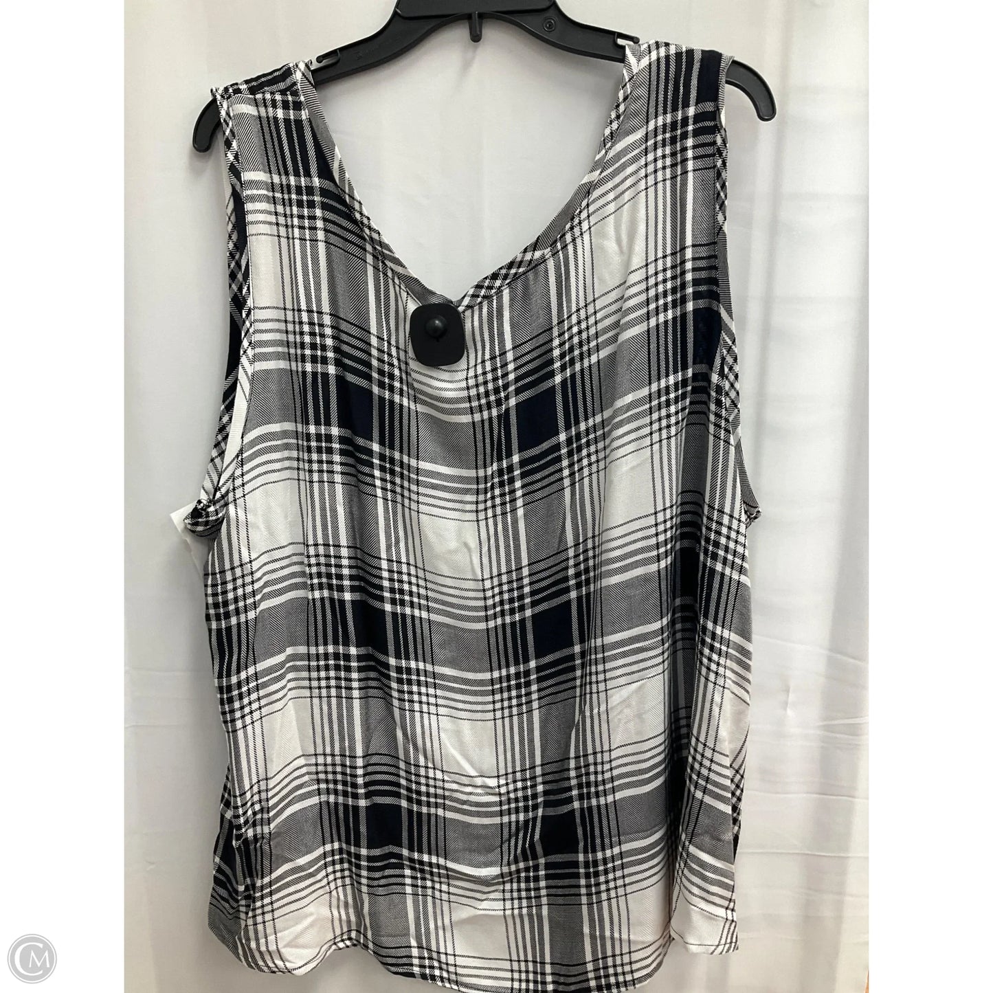 Top Sleeveless By Cato In Plaid Pattern, Size: 4x