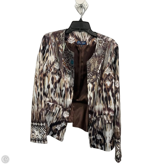 Blazer By Clothes Mentor In Brown, Size: L