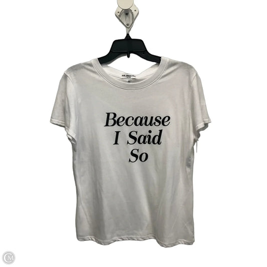 Top Short Sleeve By Clothes Mentor In White, Size: M