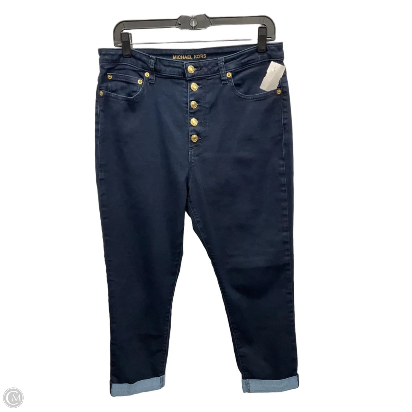 Jeans Straight By Michael By Michael Kors In Blue Denim, Size: 12