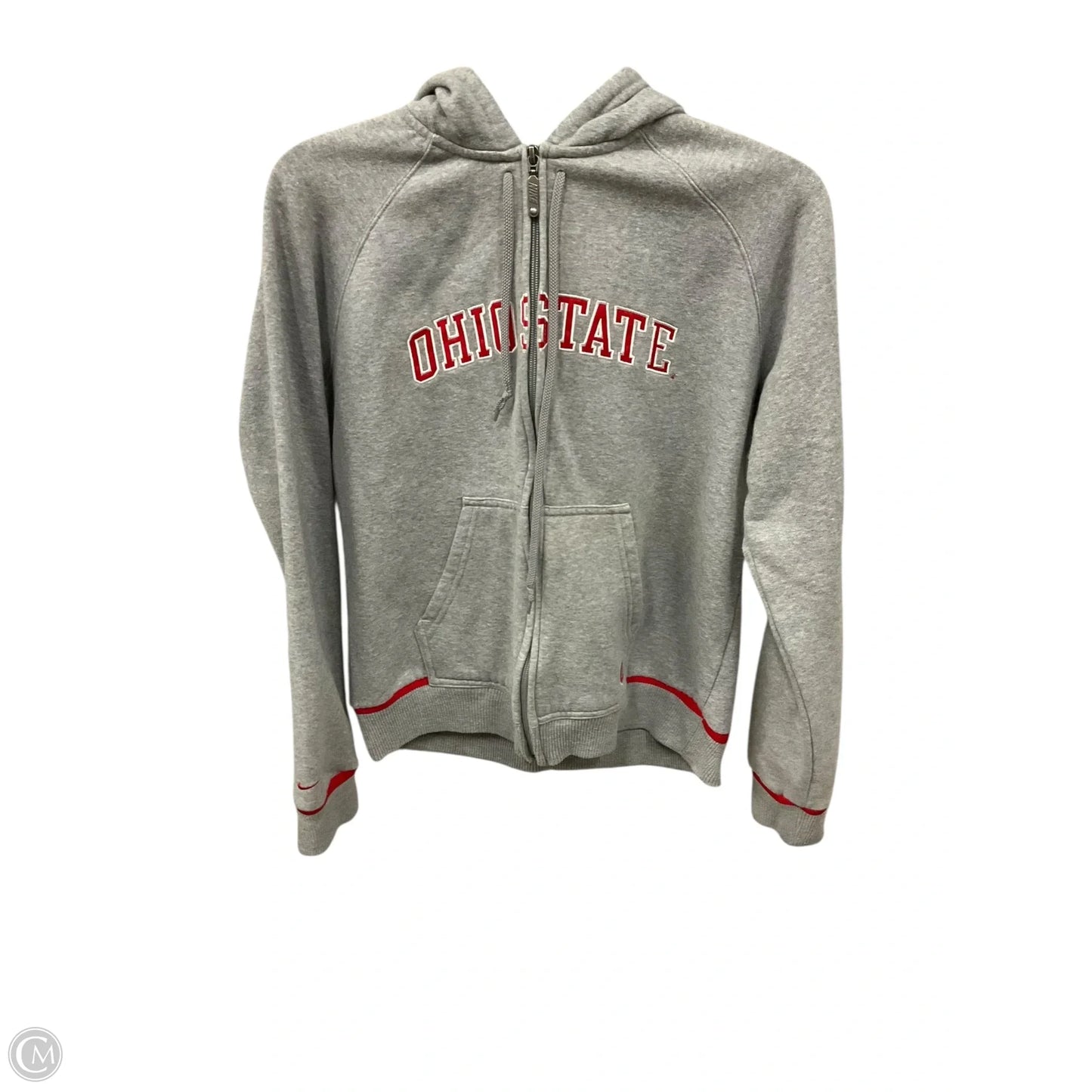 Athletic Jacket By Nike Apparel In Grey, Size: L