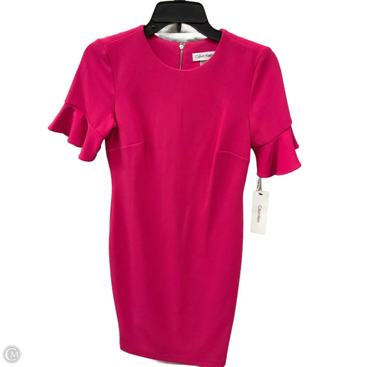 Dress Casual Midi By Calvin Klein In Pink, Size: 2