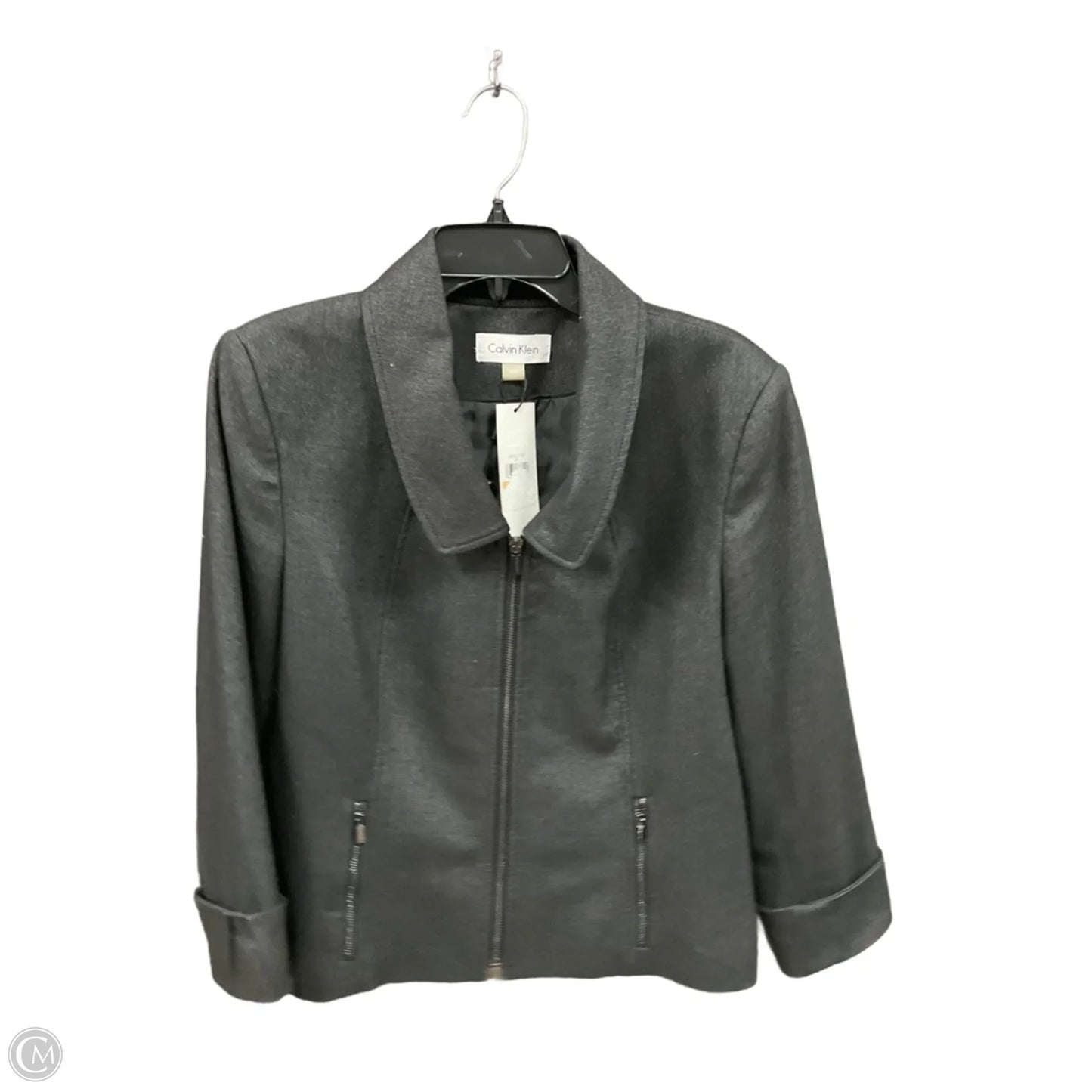 Jacket Denim By Calvin Klein In Grey, Size: L