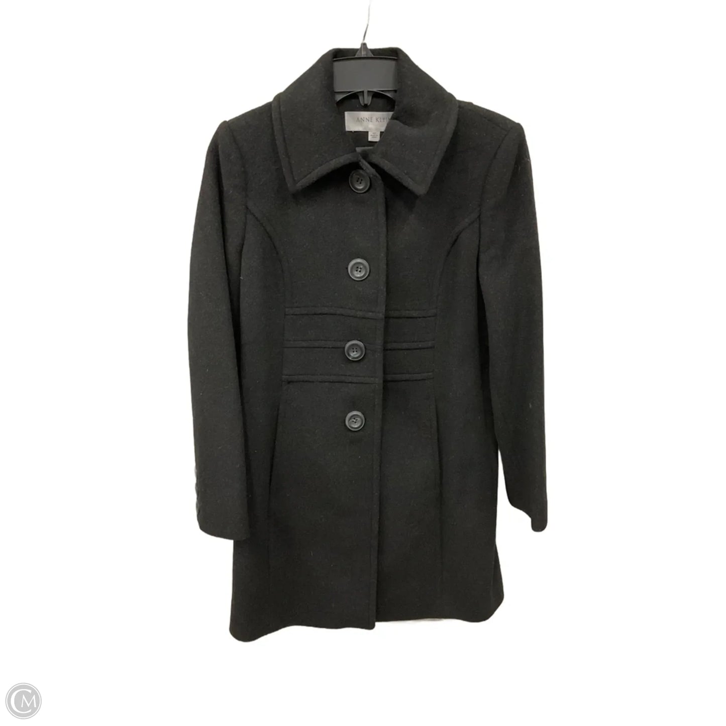 Coat Wool By Anne Klein In Black, Size: 4p