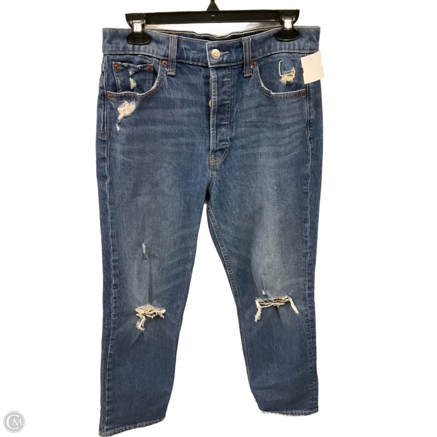 Jeans Straight By Gap In Blue Denim, Size: 10