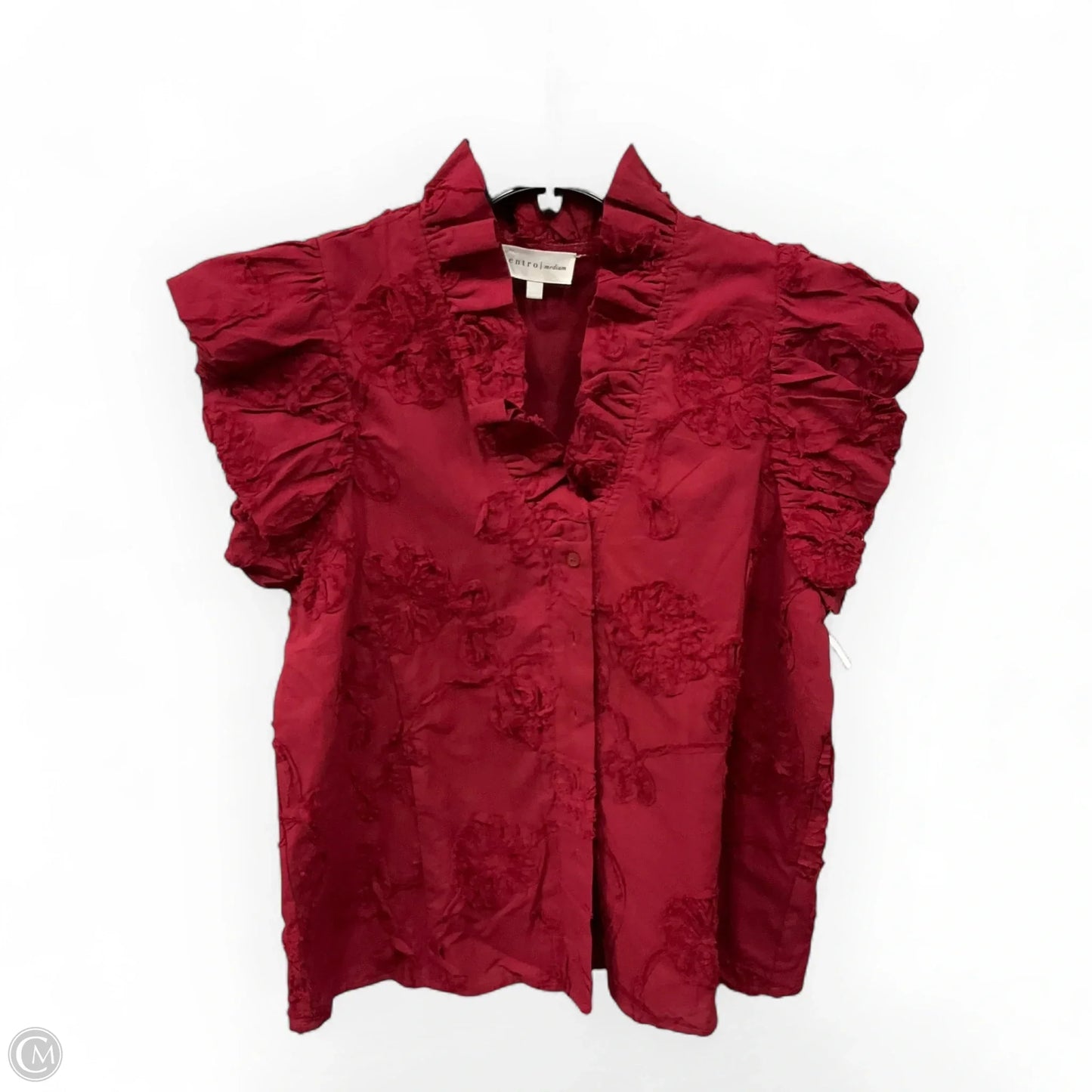 Blouse Short Sleeve By Entro In Red, Size: M