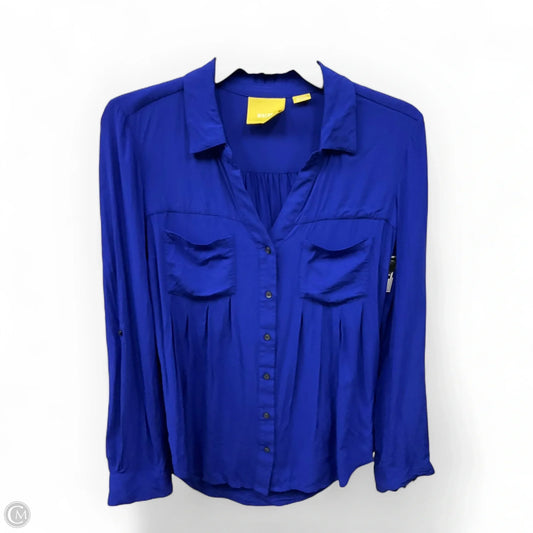Blouse Long Sleeve By Maeve In Blue, Size: Xs