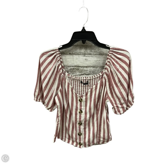 Top Short Sleeve By Abercrombie And Fitch In Striped Pattern, Size: M