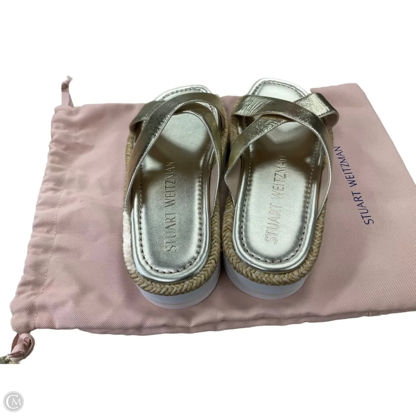 Sandals Designer By Stuart Weitzman In Gold, Size: 6.5
