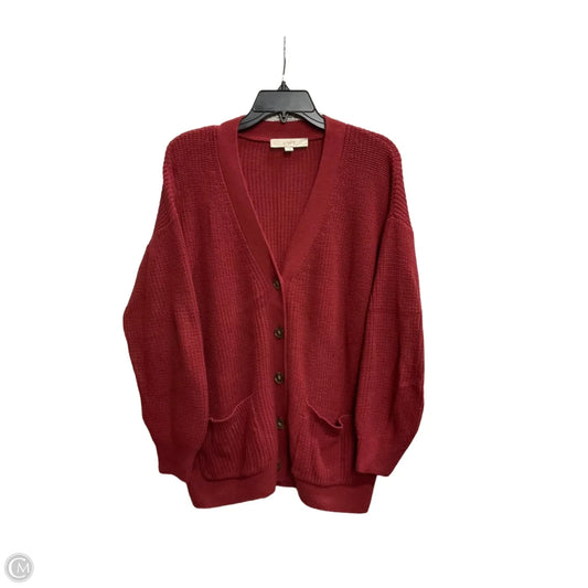 Cardigan By Loft In Red, Size: L